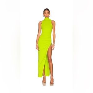 Superdown Janet slit midi dress & neon bodysuit bundle